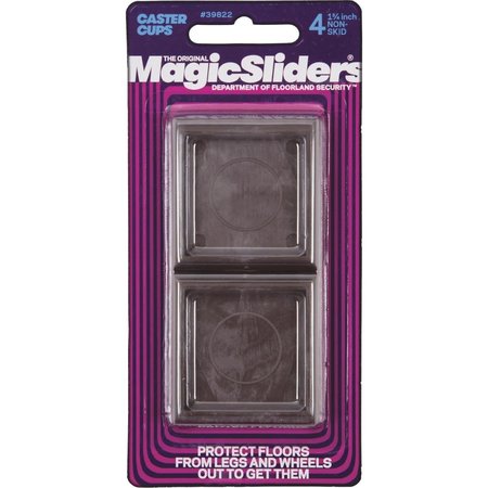 MAGIC SLIDERS L P 4Pk 1-3/4"Sq Caster Cup 39822